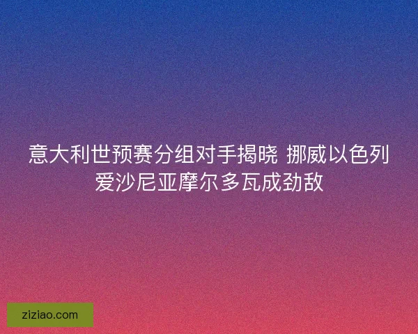 意大利世预赛分组对手揭晓 挪威以色列爱沙尼亚摩尔多瓦成劲敌